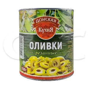 Оливки резаные б/к Донская кухня 3100мл/3000гр/1560гр ж/б, 6шт/кор