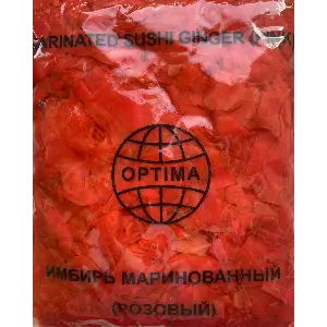 Имбирь маринованный розовый OPTIMA 1,4кг, вес сухого вещ-ва 1,0 кг, 10шт/кор, Китай