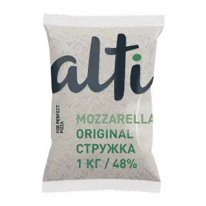 Моцарелла молокосодержащий продукт 48% тертая Original Alti 1кг, 10шт/кор