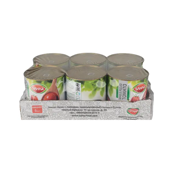 Томаты целые очищенные в с/с SAHAR 2600мл/2500гр/1250гр ж/б, 6шт/кор