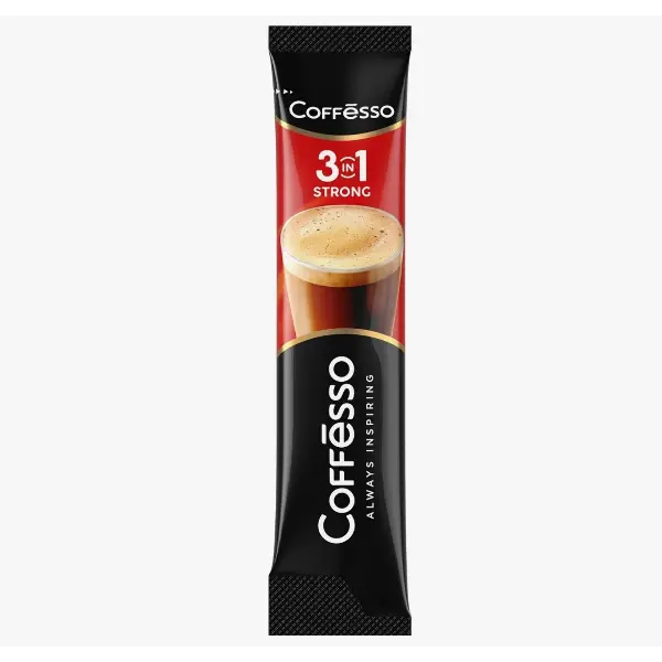 Напиток кофейный растворимый Strong 3 в 1 COFFESSO в стиках 14гр, 20шт/упак, 10упак/кор