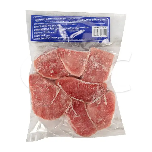 Тунец желтоперый филе порционное с/м в/у 50-100гр Mariso 500гр/шт, 20шт/кор, Вьетнам