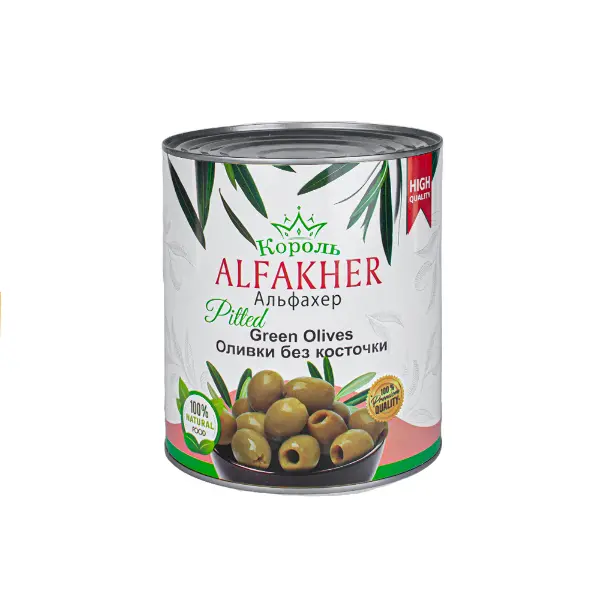 Оливки целые б/к ALFAKHER 3100мл/3000гр/1500гр ж/б, 6шт/кор