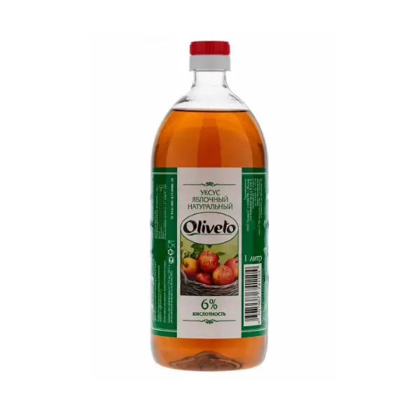 Уксус яблочный 6% Oliveto 1л ПЭТ, 12шт/кор
