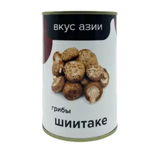 Грибы Шиитаке консервированные Вкус Азии 400гр, 24шт/кор