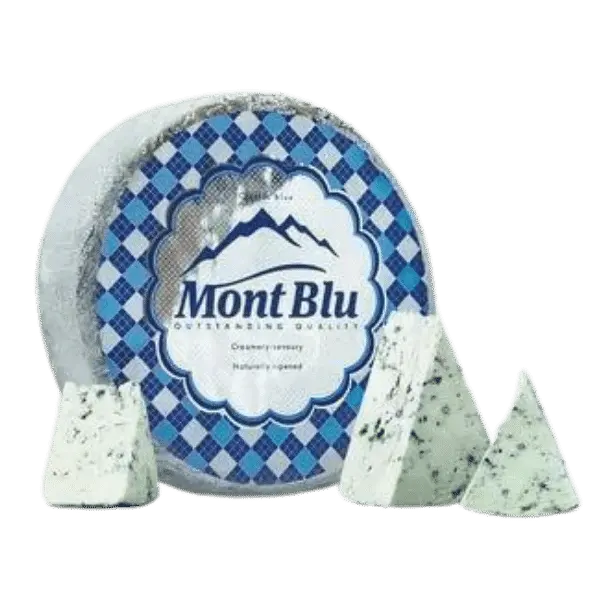 Сыр с благородной плесенью голубой Mont Blu 50% круг 2,5кг, 5кг/кор