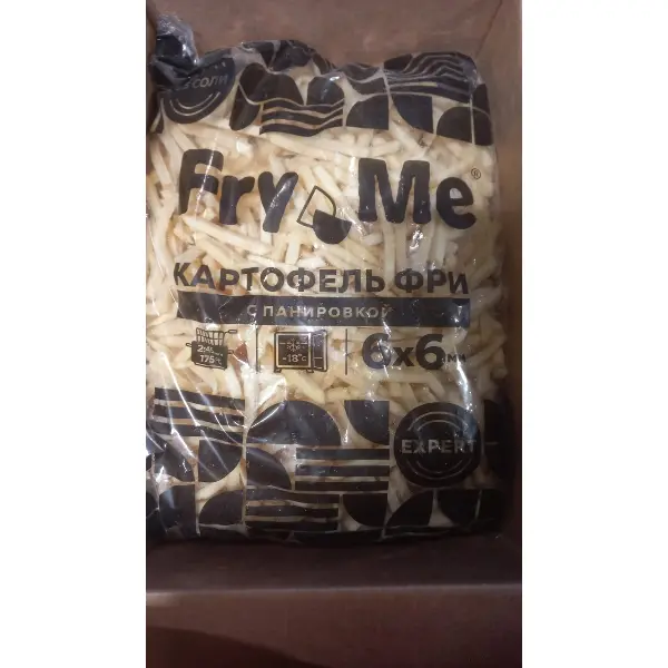 Картофель фри в панировке 6*6мм Fry Me 2,5кг, 5шт/кор