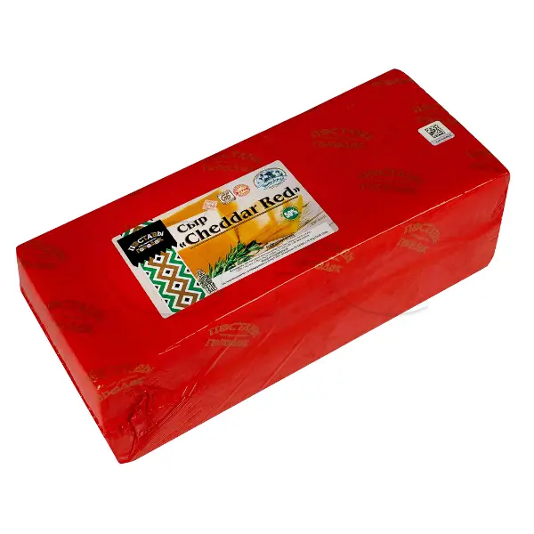 Сыр Чеддер Cheddar Red 50% брус ~4,5кг, ~21кг/кор