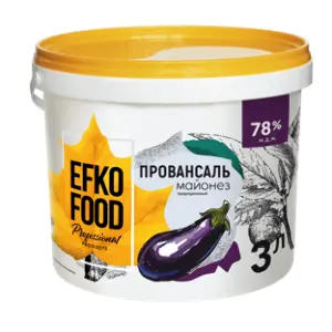 Майонез EFKO FOOD professional 78% 3л/2,8кг ведро, 4шт/кор