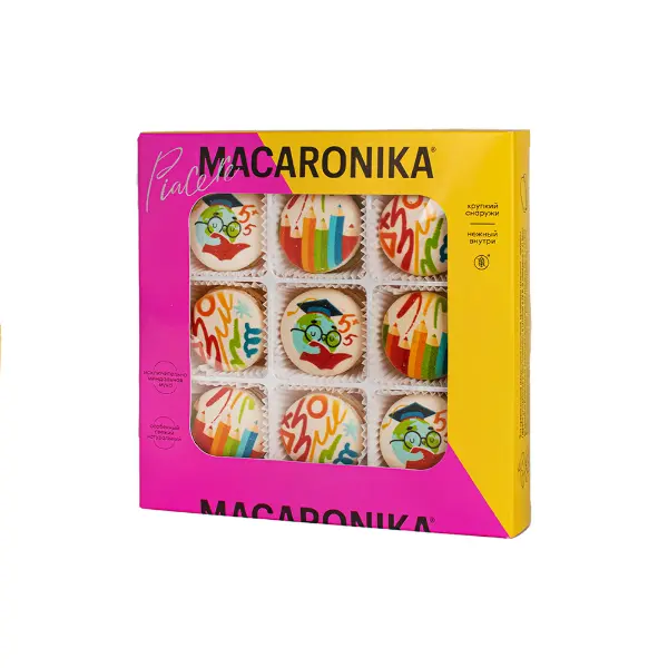 Макарони набор Праздничный 9.7 ко Дню учителя Macaronika 16гр, 9шт/упак, 10упак/кор