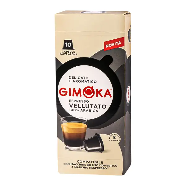 Кофе капсульный формата Nespresso Classic Vellutato Gimoka 10 капсул, 90гр, 20шт/кор