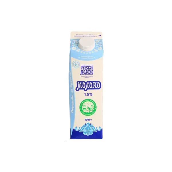 Молоко 1,5% Рузское молоко 1кг, 8шт/кор