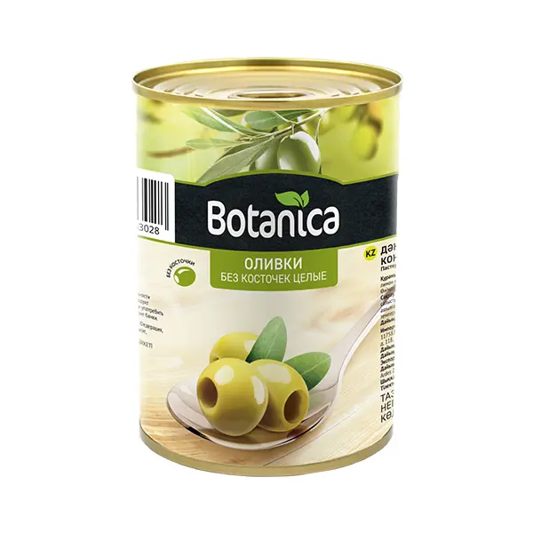Оливки целые б/к Botanica 300мл/280гр/90гр, 12шт/кор, Турция