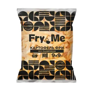 Картофель фри без панировки 9*9мм Fry Me 2,5кг, 5шт/кор
