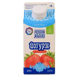 Йогурт с клубникой 2,2% Рузское молоко 330гр, 10шт/кор