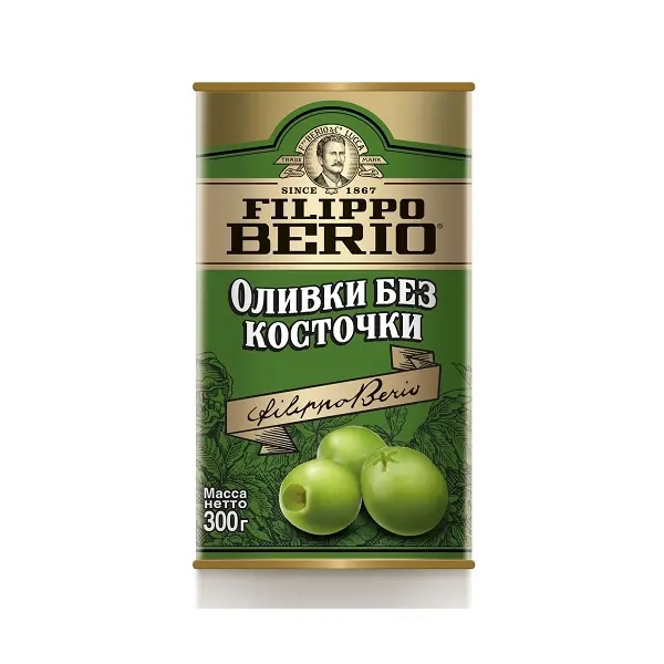 Оливки б/косточки Filippo Berio ж/б 0,3л*12