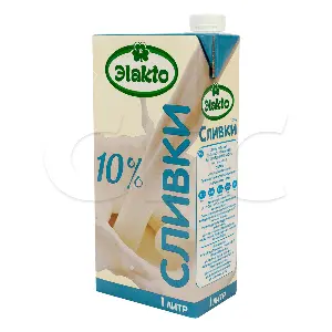 Сливки ультрапастеризованные питьевые 10% Эlakto 1л, 12шт/кор