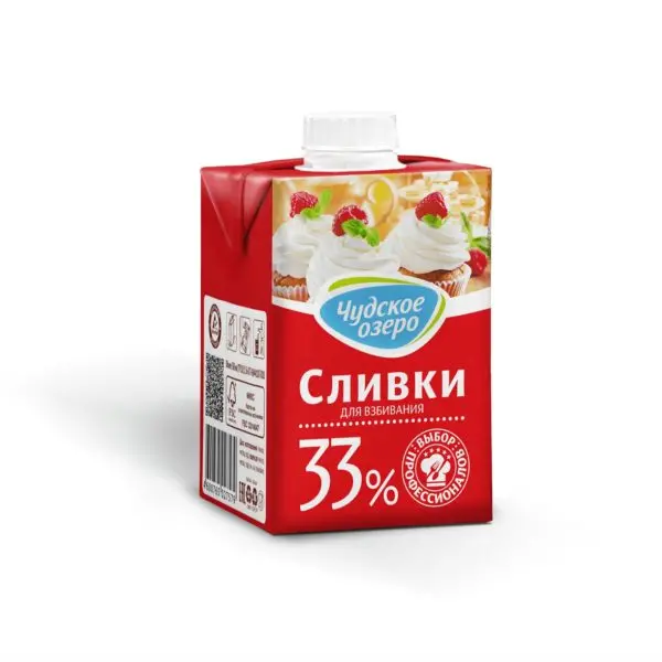 Сливки для взбивания Чудское озеро 33% 0,2л*18