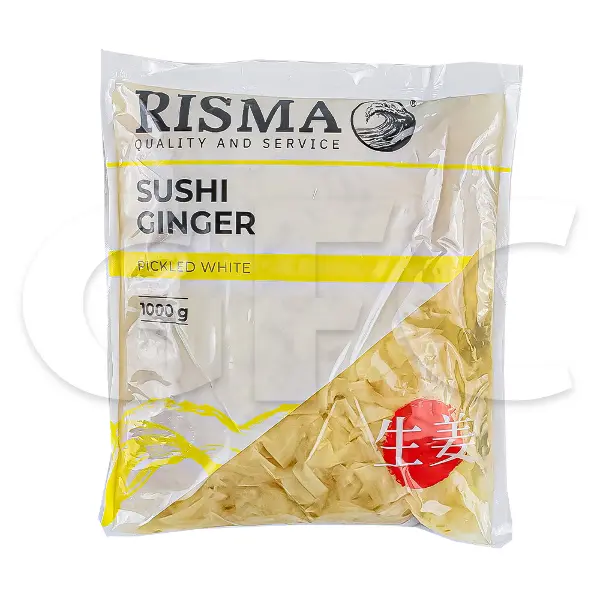 Имбирь маринованный белый RISMA 1,5кг, вес сухого вещ-ва 1кг, 10шт/кор, Китай