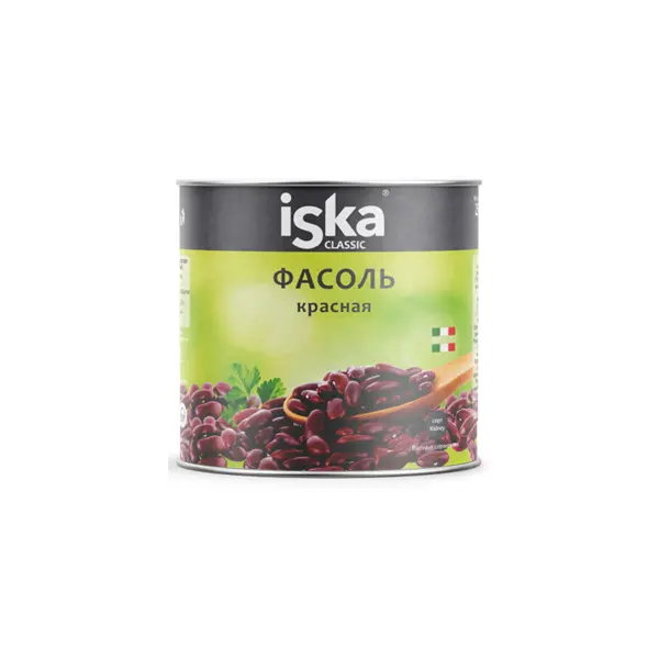Фасоль красная консервированная ISKA 2650мл/2600гр/1500гр ж/б, 6шт/кор