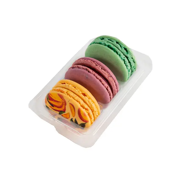 Макарони ассорти мини Тропическое манго-маракуйя, Мята, Пряная вишня Macaronshop 60гр, 39шт/кор