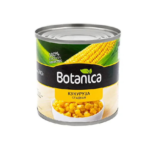 Кукуруза консервированная сладкая ГОСТ Botanica 425мл/340гр/272гр, 12шт/кор