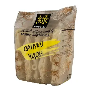 Лапша пшеничная варено-мороженая Сануки Удон Мидори 1,25кг, 8шт/кор