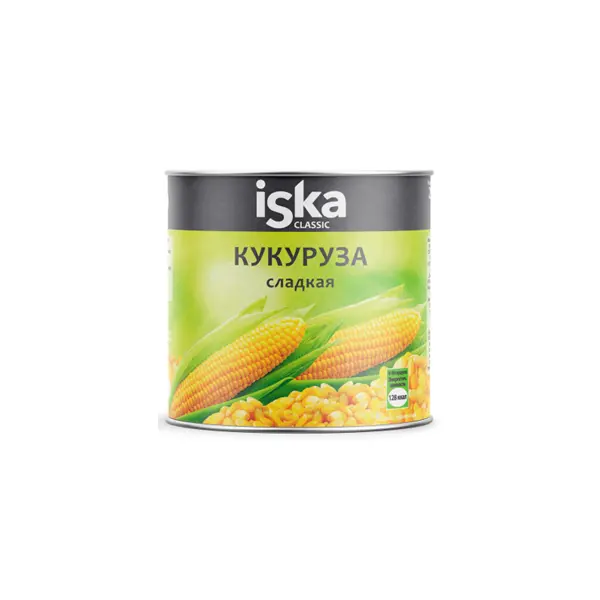 Кукуруза консервированная сладкая в зернах ISKA 2650мл/2150гр/1850гр ж/б, 6шт/кор