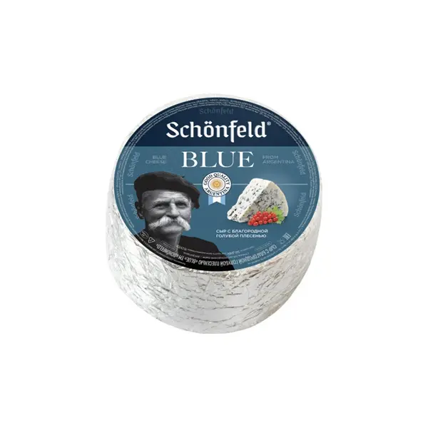 Сыр с голубой плесенью Блю 54% Schonfeld ~2,2кг, ~4,4кг/кор, Аргентина