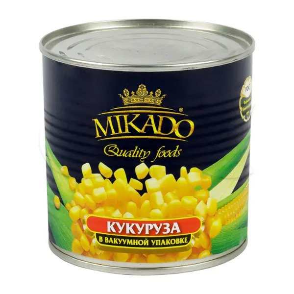 Кукуруза консервированная сахарная в зернах MIKADO 425мл/400гр/240гр, 12шт/кор