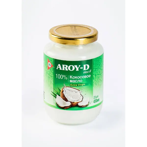 Масло кокосовое Extra Virgin Aroy-D 450мл ст/б, 12шт/кор