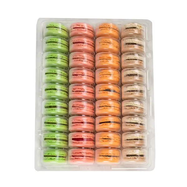 Макарони ассорти 4 Фисташка, Малина, Апельсин, Бодрящий капучино Macaronshop 20гр, 144шт/кор