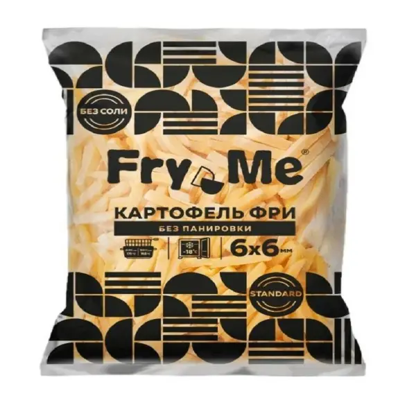 Картофель фри без панировки 6*6мм Fry Me 2,5кг, 5шт/кор