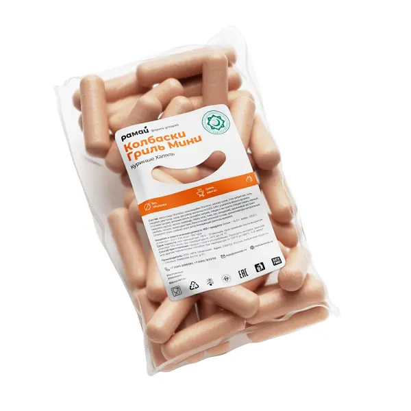 Колбаски для гриля куриные мини халяль Рамай 1кг, 5шт/кор
