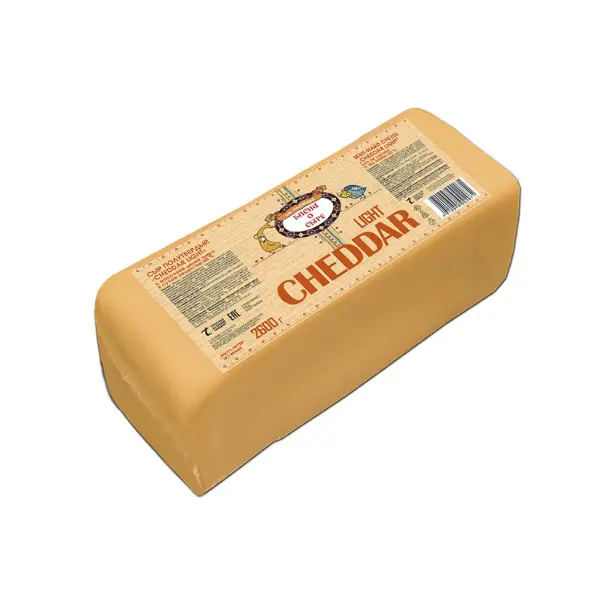 Сыр полутвердый Чеддер Light Басни о сыре 40%, брус 2,6кг шт