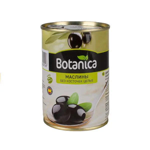 Маслины целые б/к Botanica 300мл/340гр/90гр, 12шт/кор, Испания