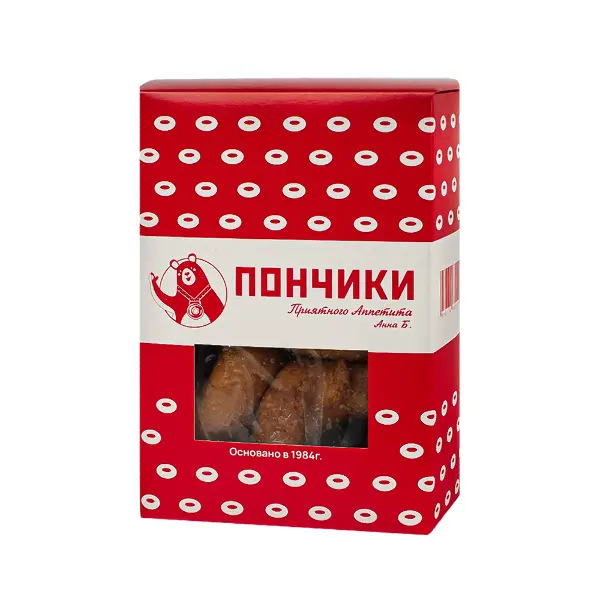 Пончики классические с сахарной пудрой Пончиковая 58гр, 5шт/упак, 4упак/кор