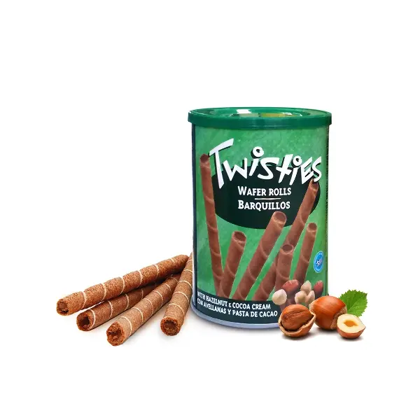 Вафли с кремом из лесного ореха и какао TWISTIES 400 г Греция
