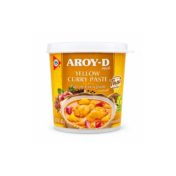 Паста Карри желтая Aroy-D 400гр пл/б, 24шт/кор