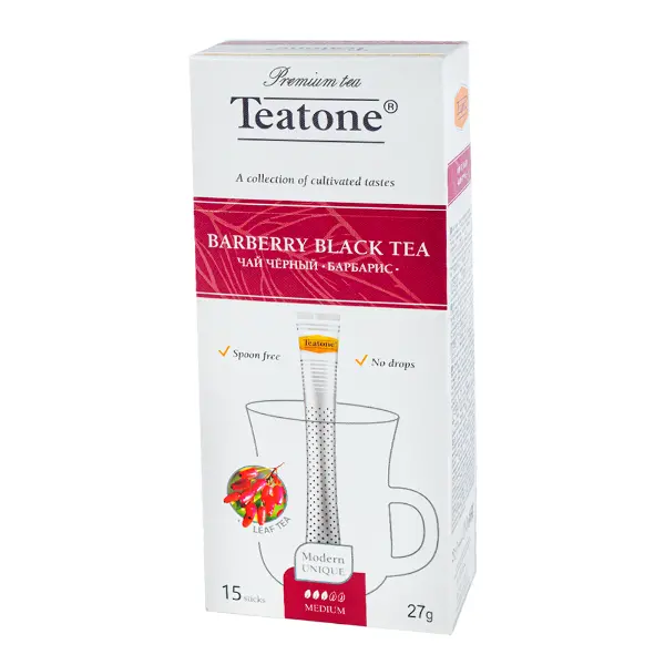 Чай черный с ароматом барбариса Teatone 1,8гр, 15 стиков/шт, 12шт/кор