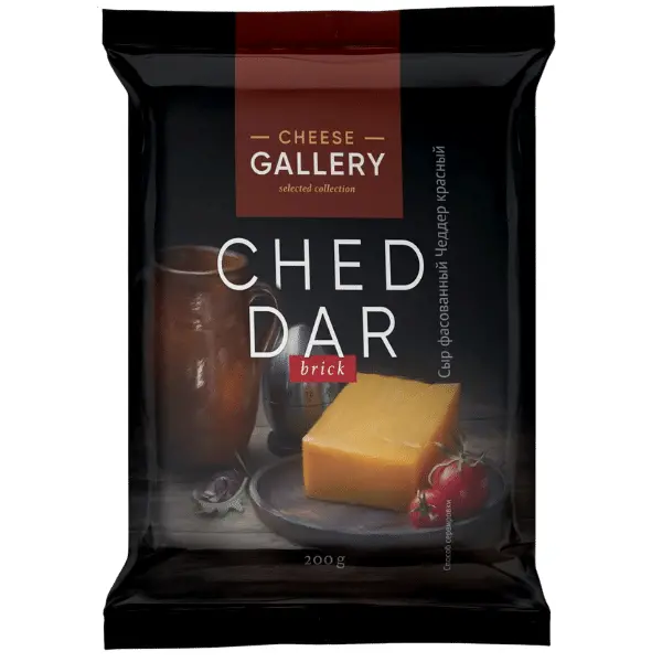Сыр полутвердый Чеддер красный Cheese Gallery кусок 200г 50%