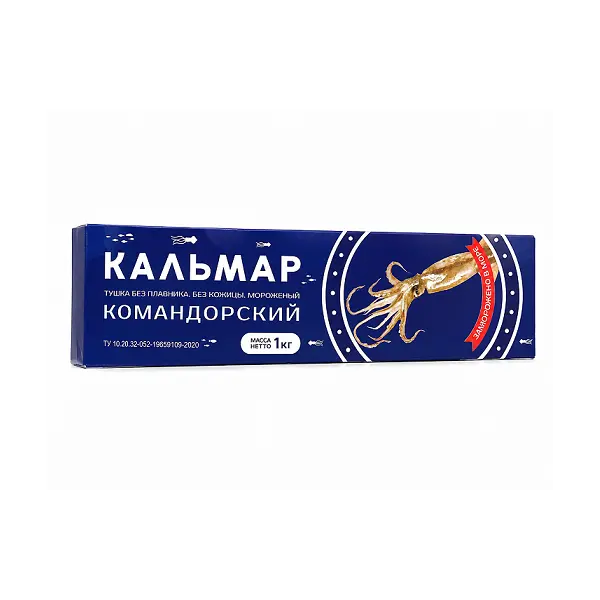 Кальмар тушка очищен. командорский СРТМ Остров Монерон 1кг, 21кг/кор