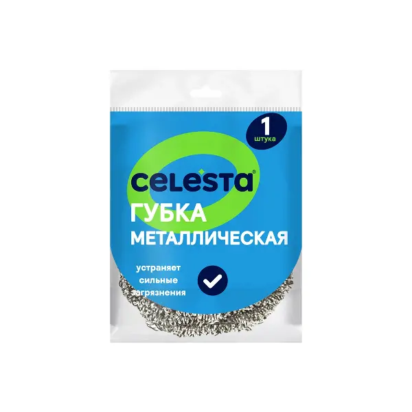 Губка металлическая Сelesta 1шт, 50шт/кор