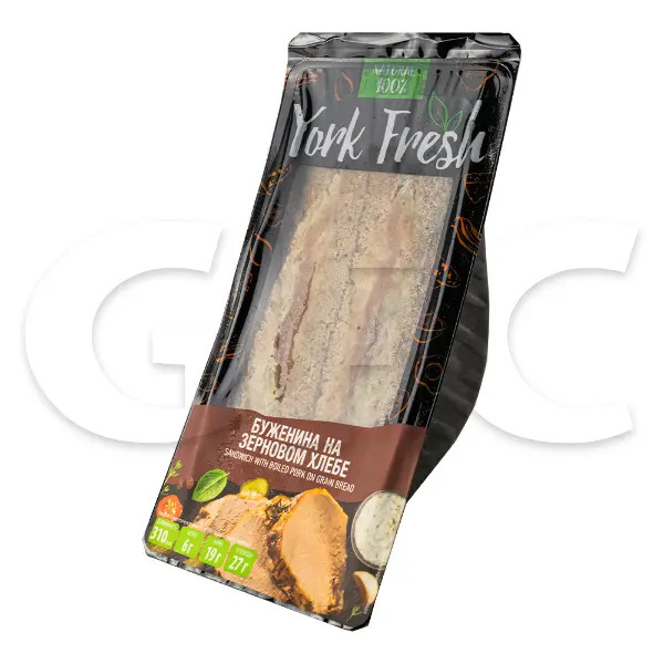 Сэндвич с бужениной на зерновом хлебе YORK FRESH 150гр, 6шт/кор