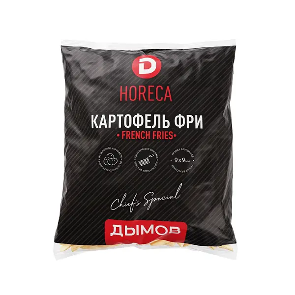 Картофель фри без панировки 9*9мм Дымов 2,5кг, 4шт/кор