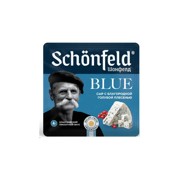 Сыр с голубой плесенью Blue 54% Schonfeld 100гр, 8шт/кор