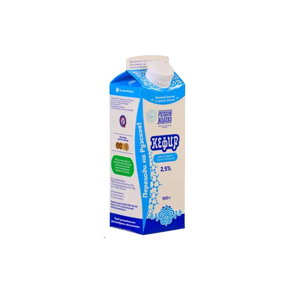 Кефир с лактулозой 2,5% Рузское молоко 500гр, 10шт/кор