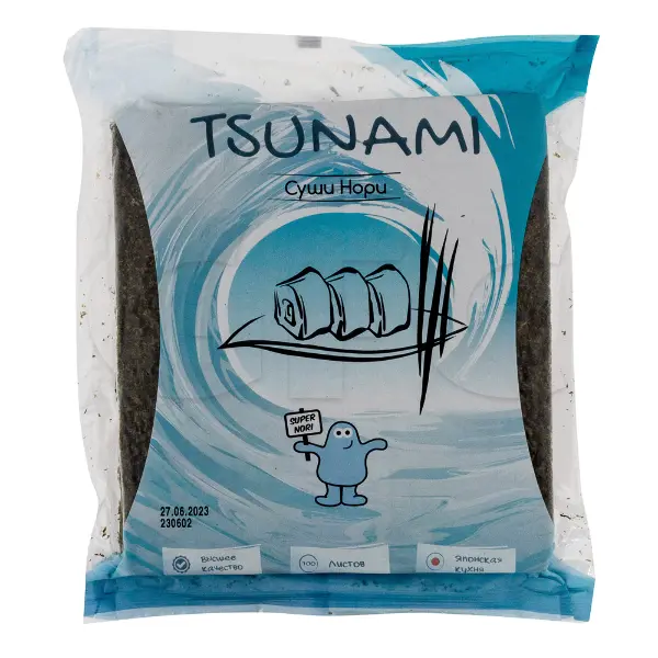 Водоросли Нори Tsunami 100л, 84шт/кор, Корея