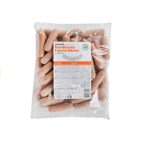 Колбаски для гриля куриные мини халяль Рамай 1кг, 5шт/кор