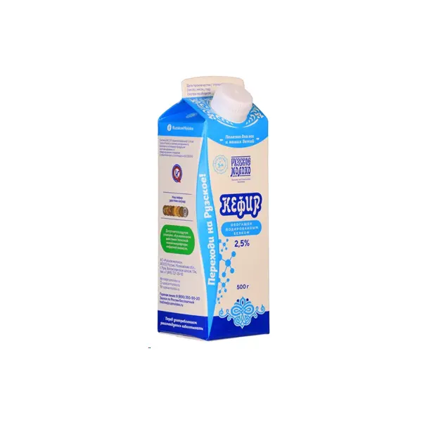 Кефир с йодированным белком 2,5% Рузское молоко 500гр, 10шт/кор